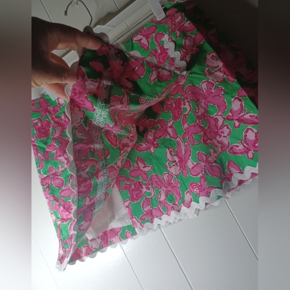 Lilly Pulitzer Pink and Green Floral Mini Skirt - Picture 6 of 8